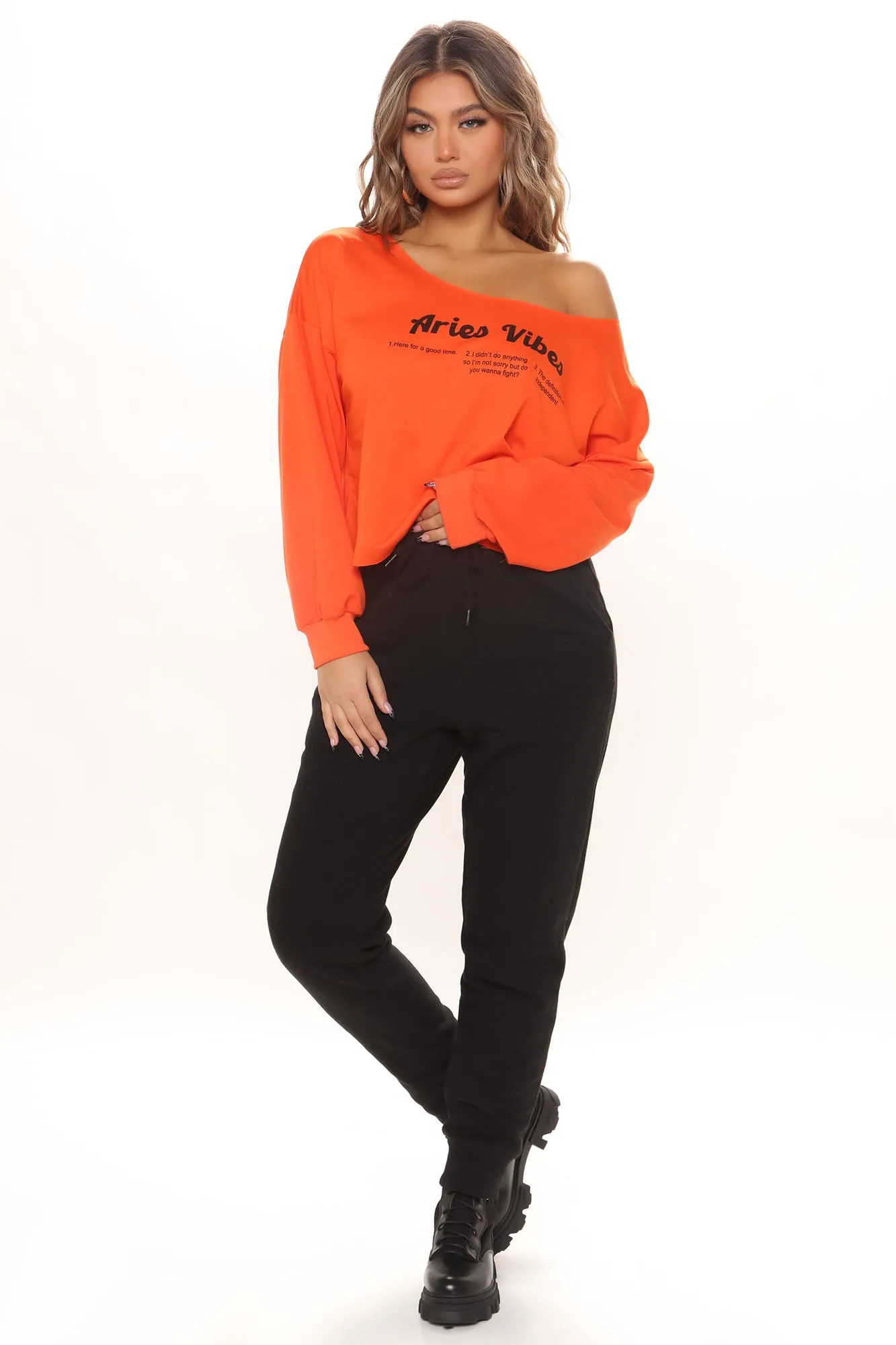 Aries Vibes Off Shoulder Top - Orange