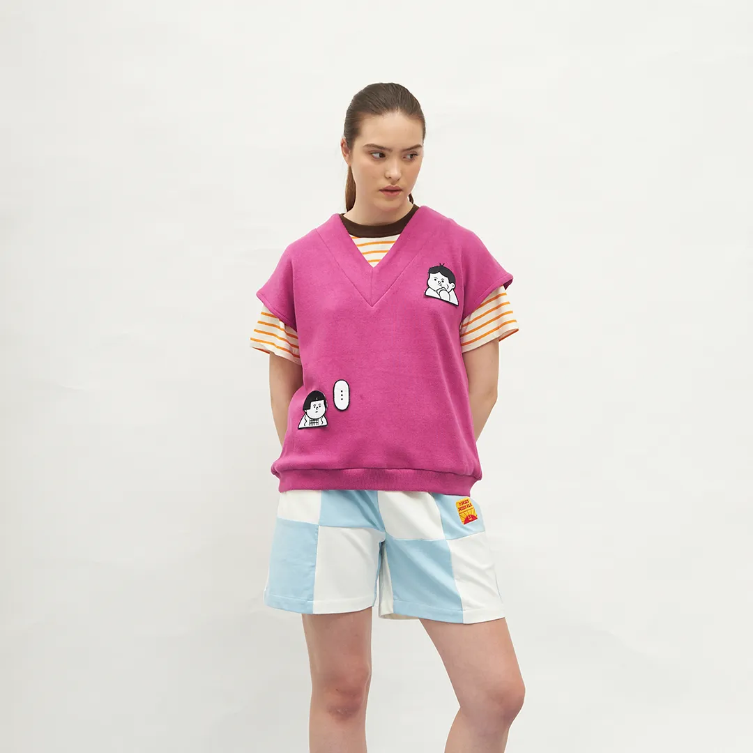 Comforting Faces Vest Pink