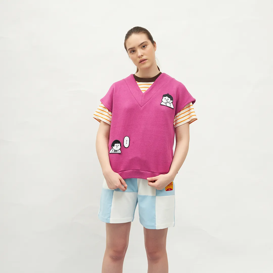 Comforting Faces Vest Pink