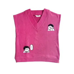 Comforting Faces Vest Pink