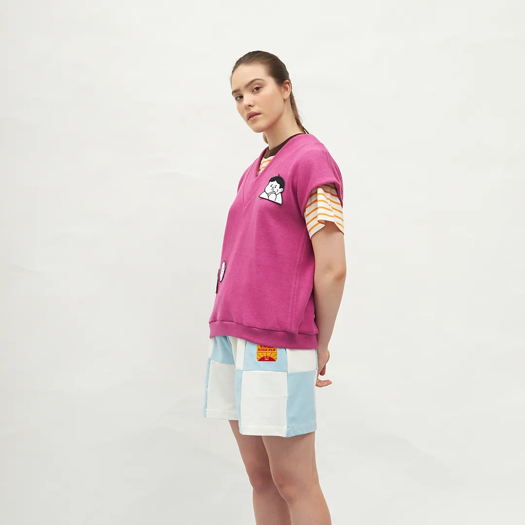Comforting Faces Vest Pink
