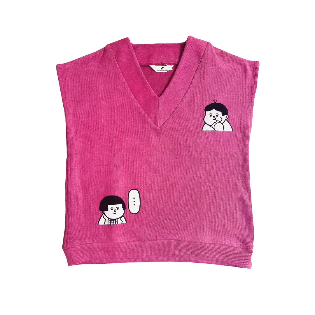 Comforting Faces Vest Pink