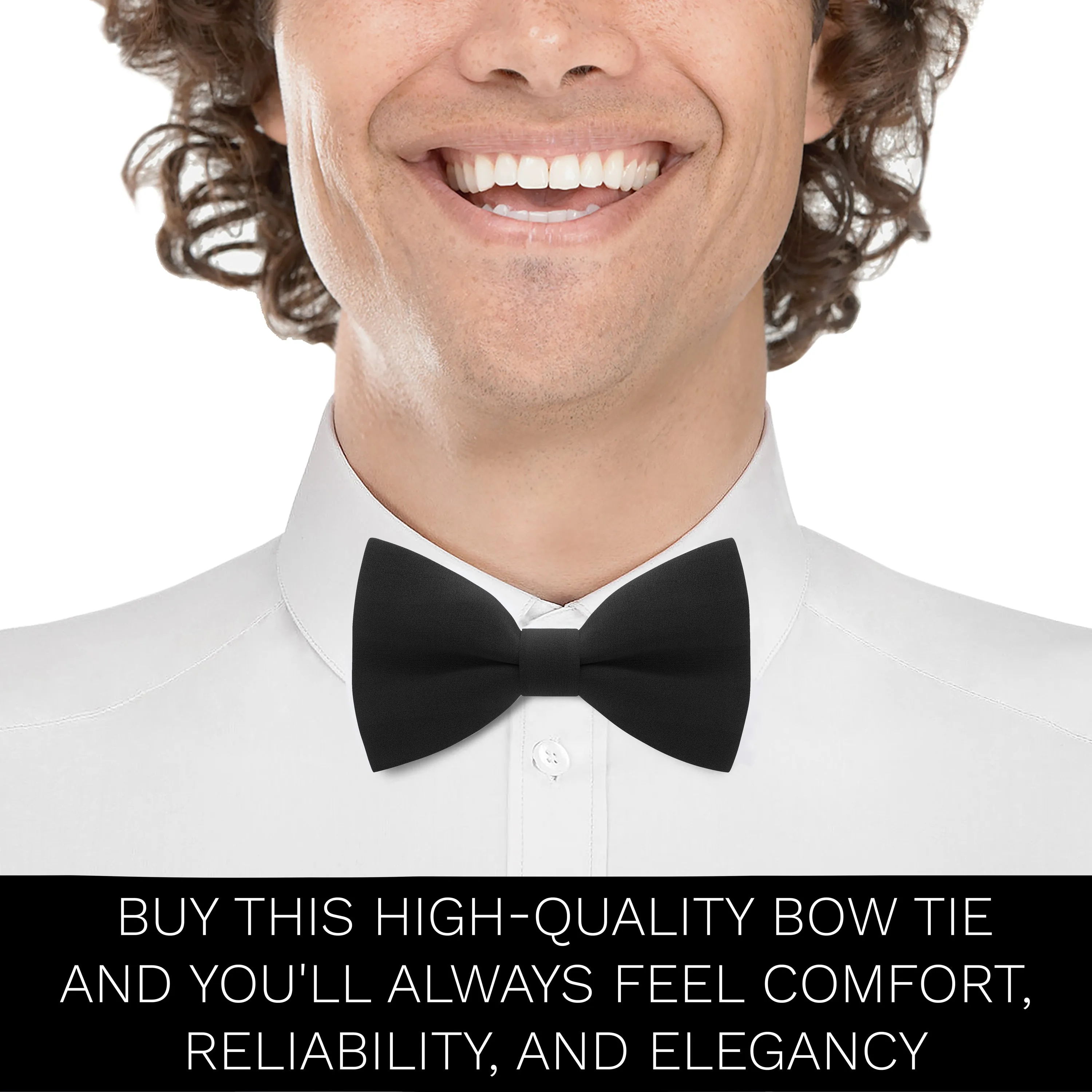 Crape Black Bow Tie