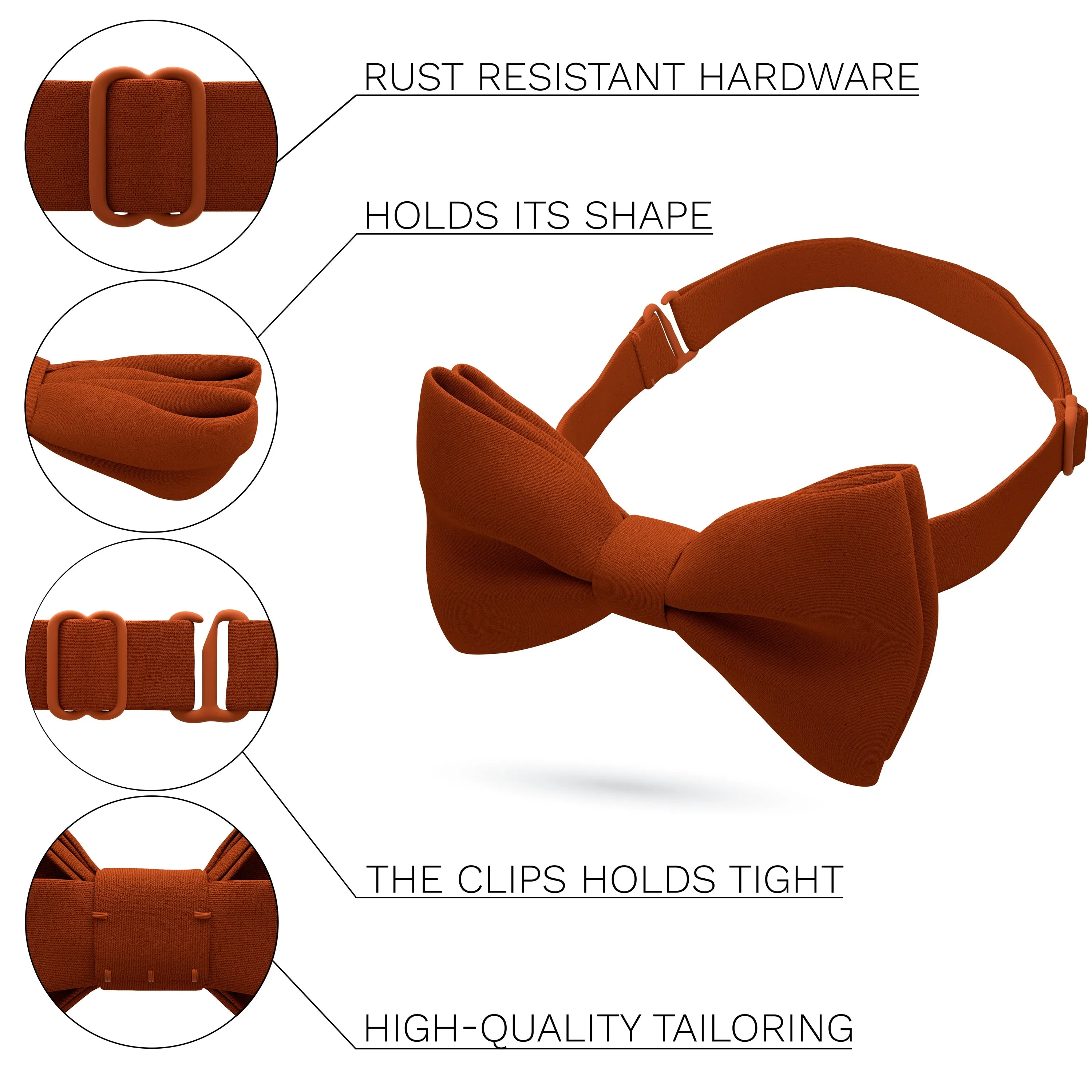 Crape Rust Bow Tie
