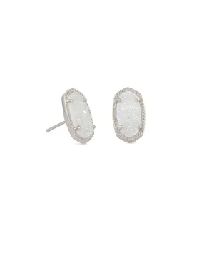 Ellie  Rhodium - Iridescent Drusy Earring