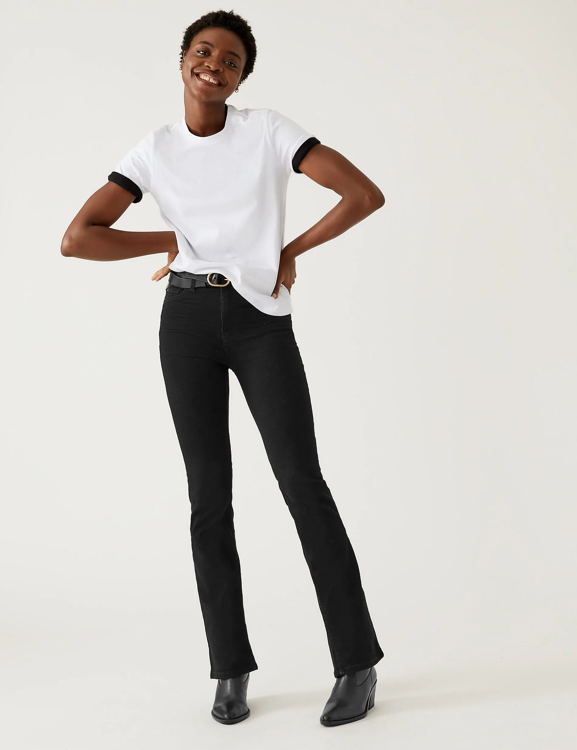 Eva Bootcut Jeans Marks & Spencer, black mix