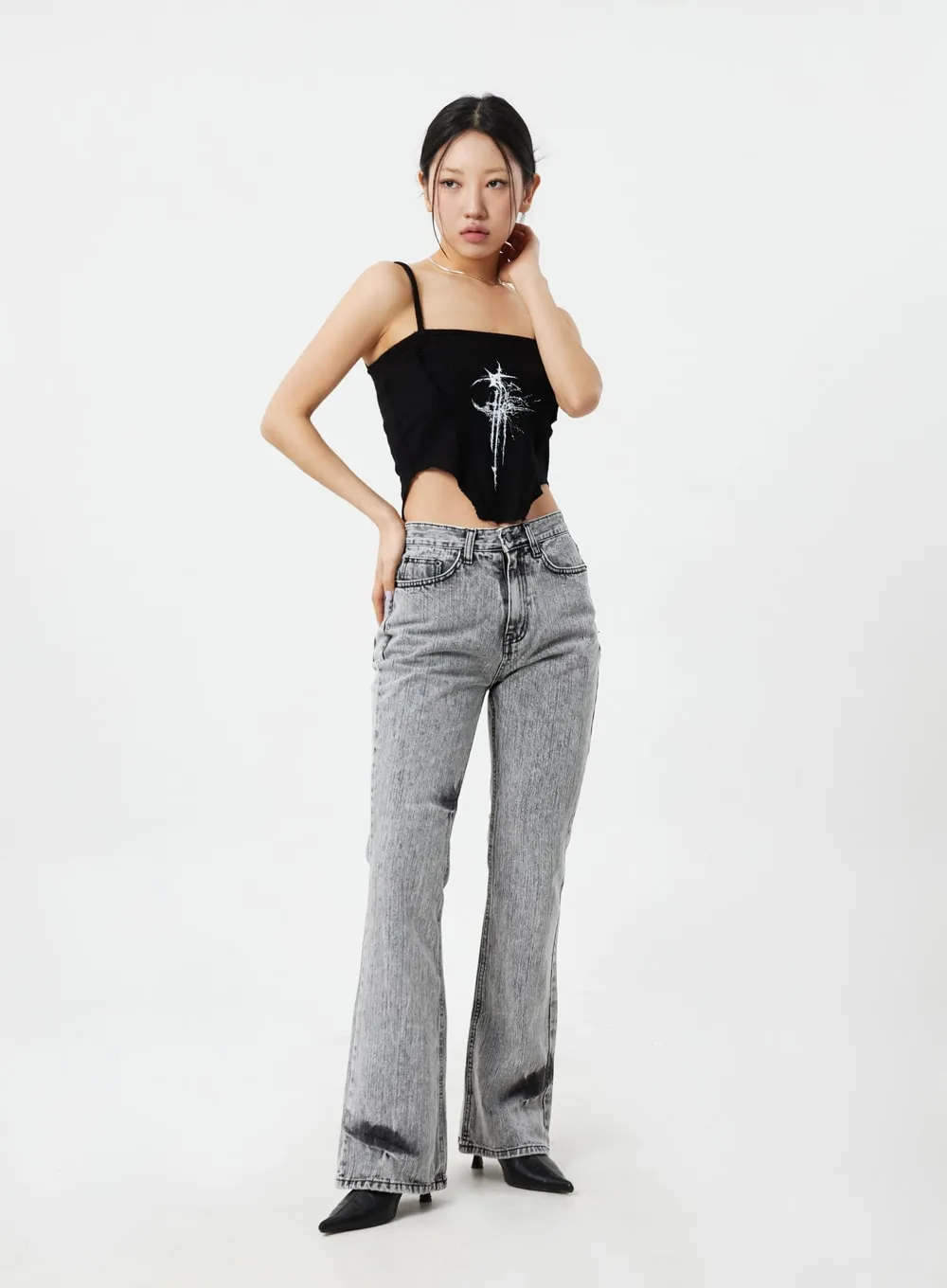 Grey Bootcut Jeans CM324