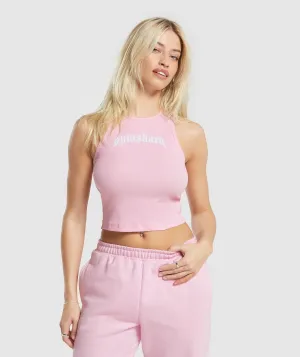 Gymshark Heavy Flex Graphic Midi Tank - Dolly Pink