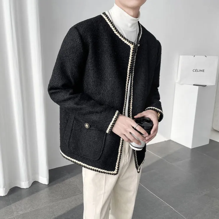 [Korean Style] Black/white Oversize Tweed Jackets
