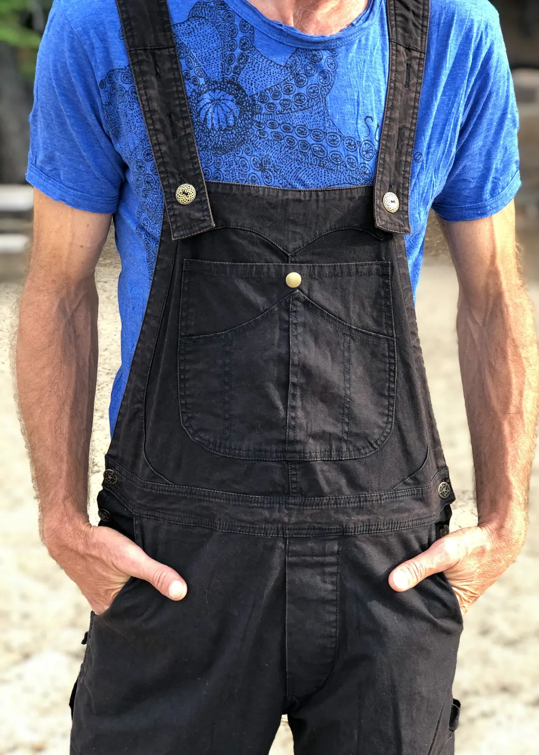 Men's OverAlls - Black Stretch Canvas