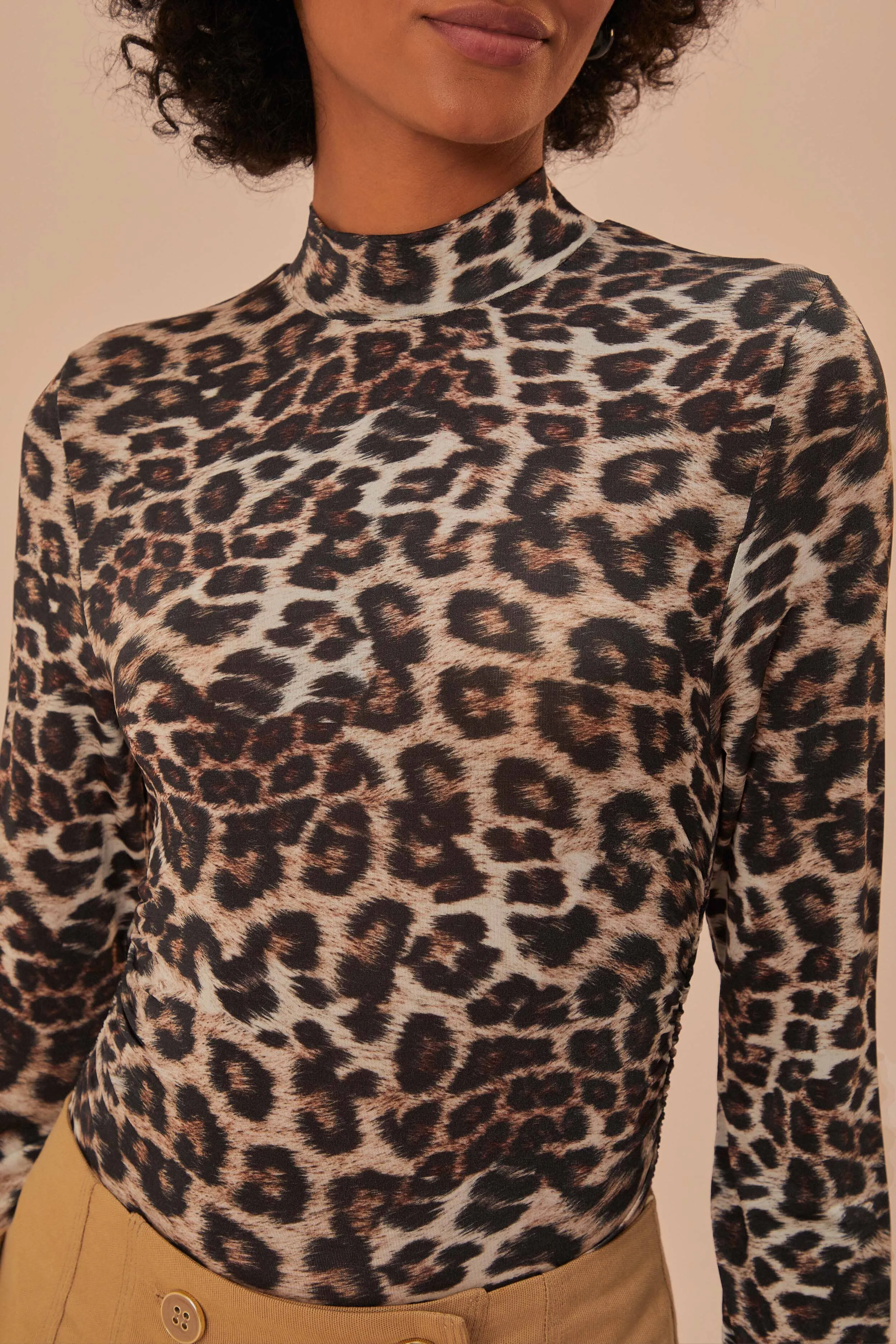 Natural Skin Cream Jersey Blouse