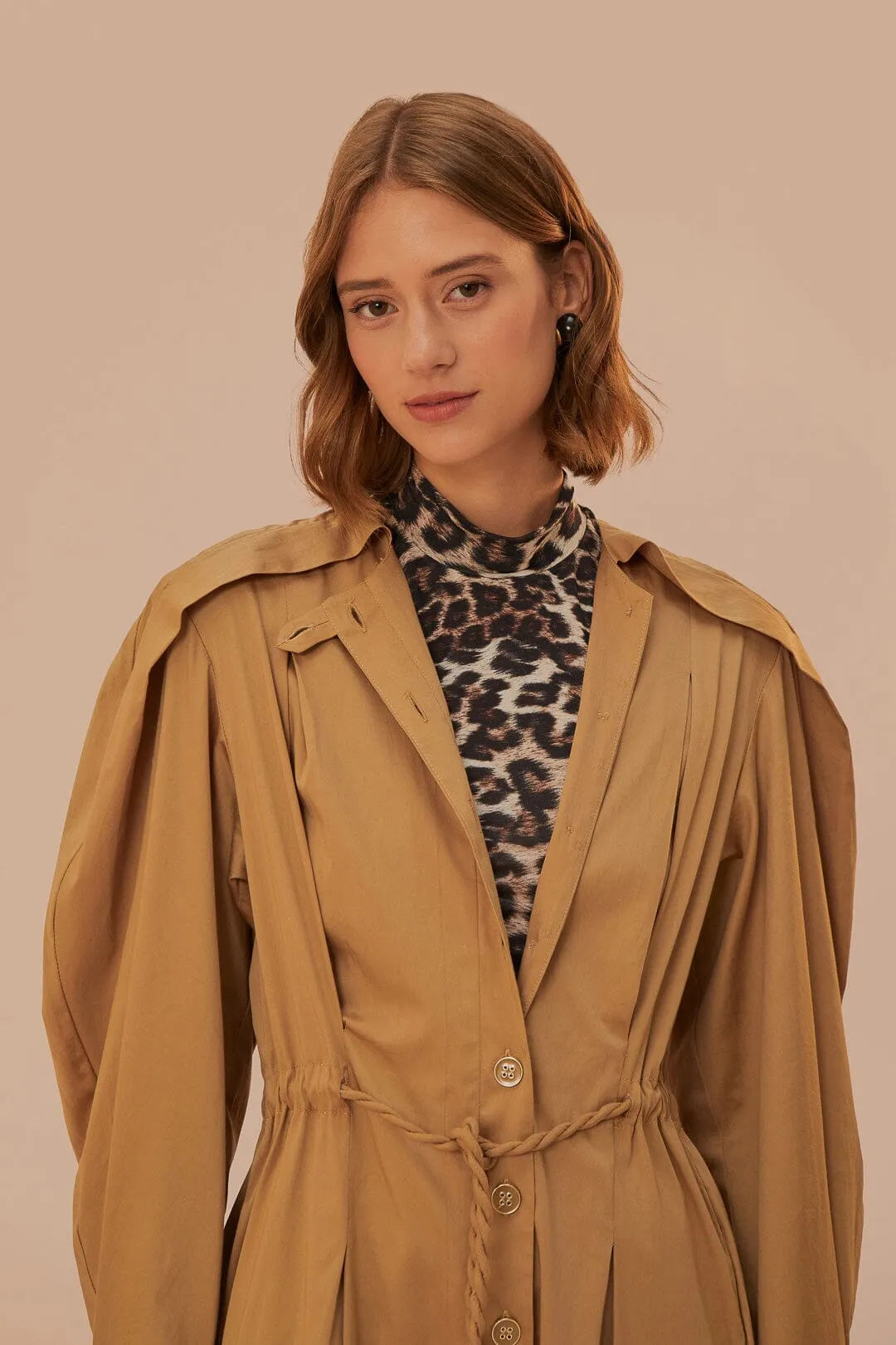 Natural Skin Cream Jersey Blouse
