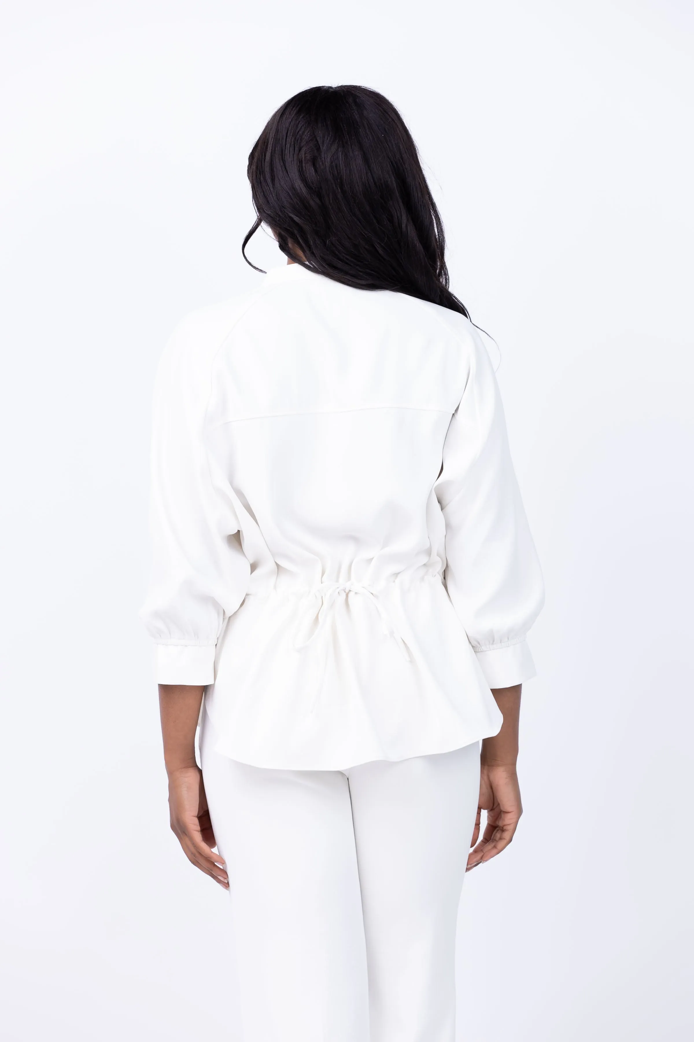 Nic   Zoe Breezy Cinch Top in Classic Cream