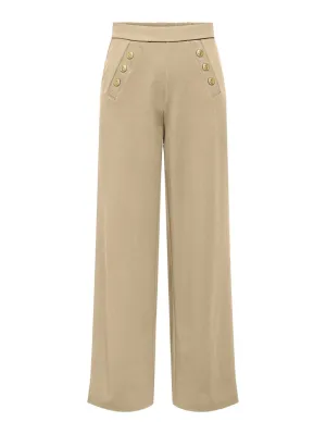 Onlsania High Waist Button Pant Jrs - Kaki