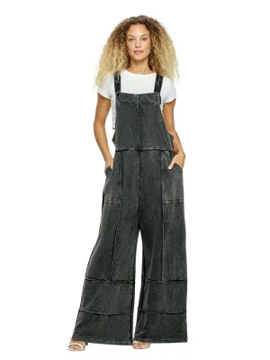 Patchwork Stonewashed Overalls