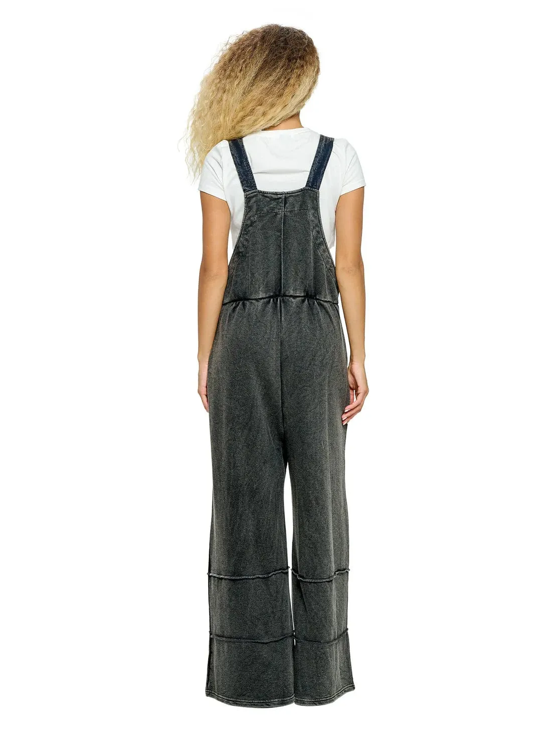 Patchwork Stonewashed Overalls