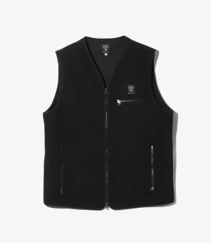 Piping Vest – Black Poly Fleece