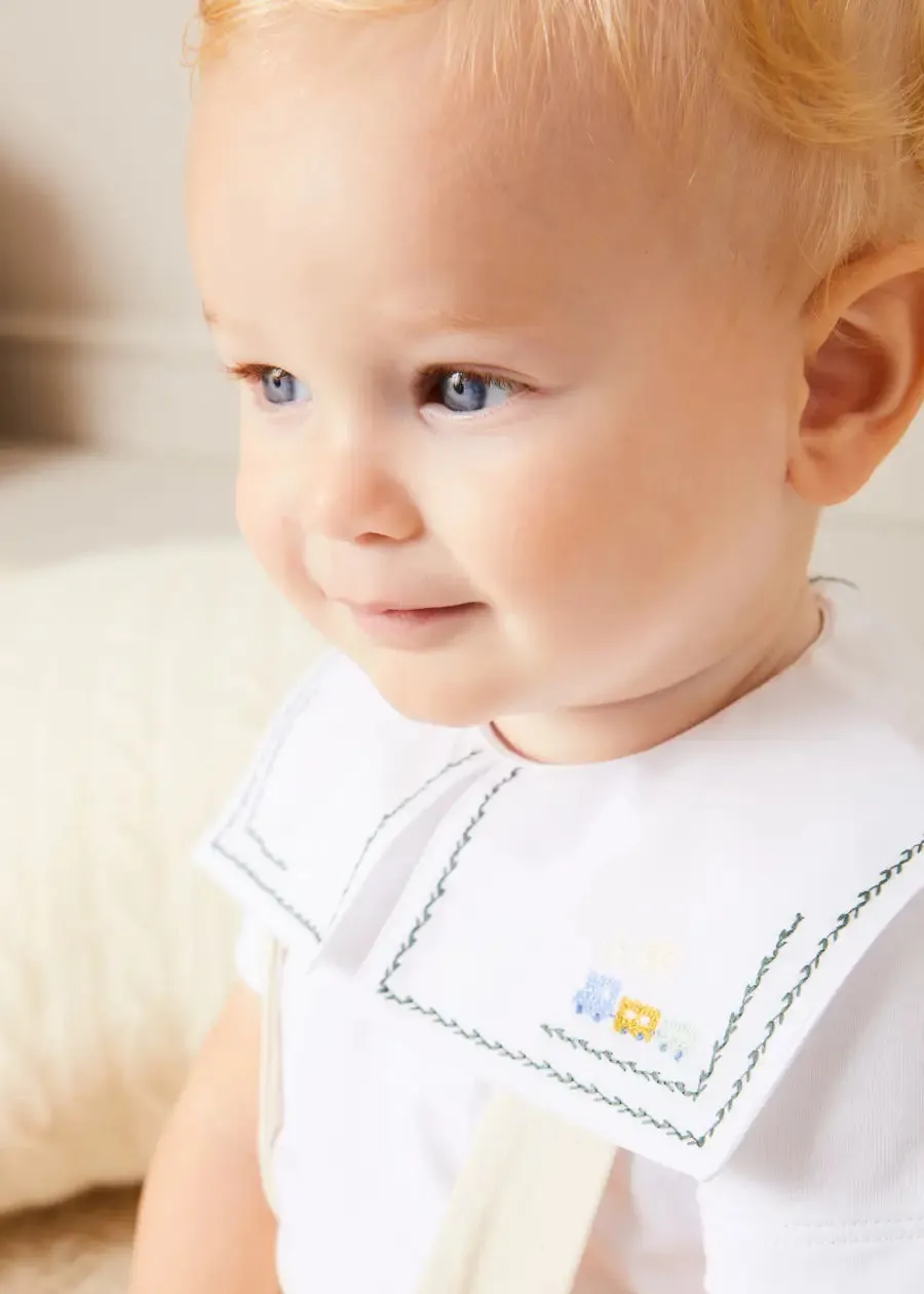 Plain Bloomers With Braces in White (6mths-2yrs)