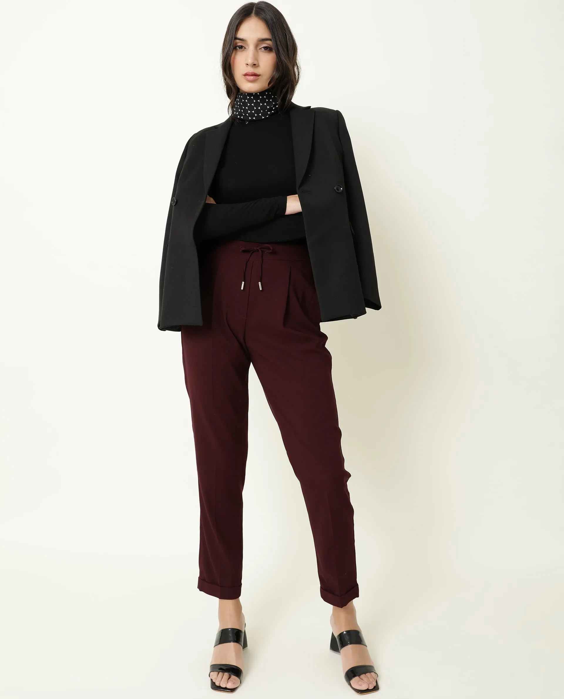 Rareism Women Memba Black Scarf