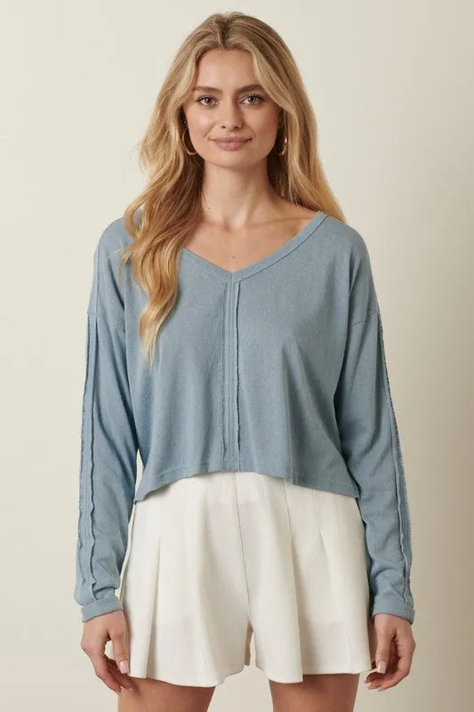 Raw Edge Cropped Top