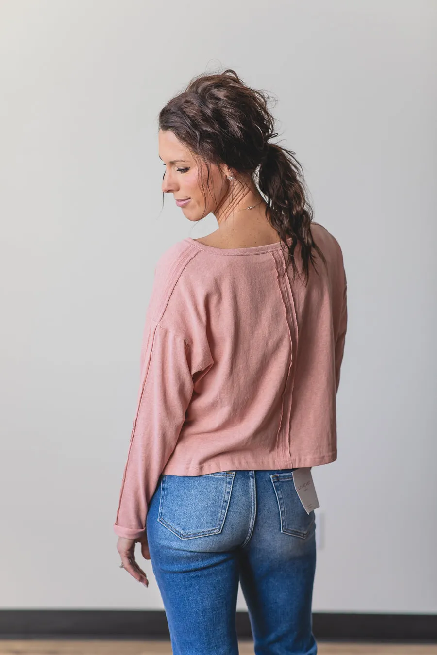 Raw Edge Cropped Top
