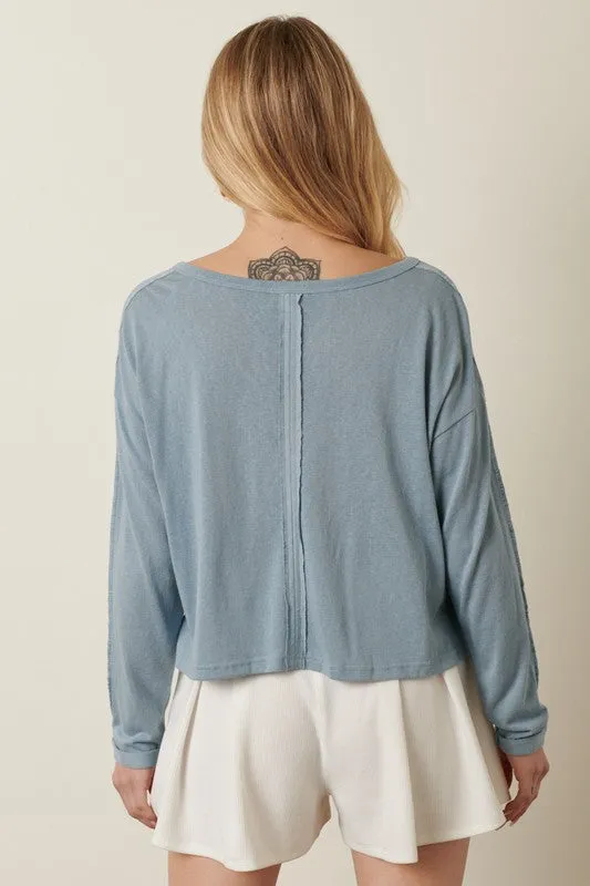 Raw Edge Cropped Top