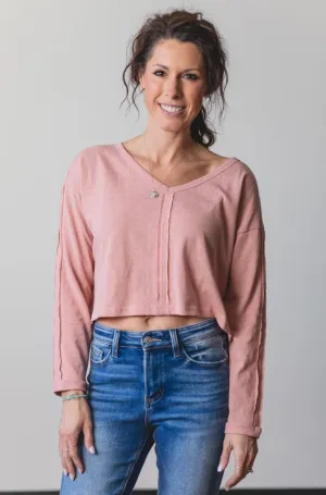 Raw Edge Cropped Top