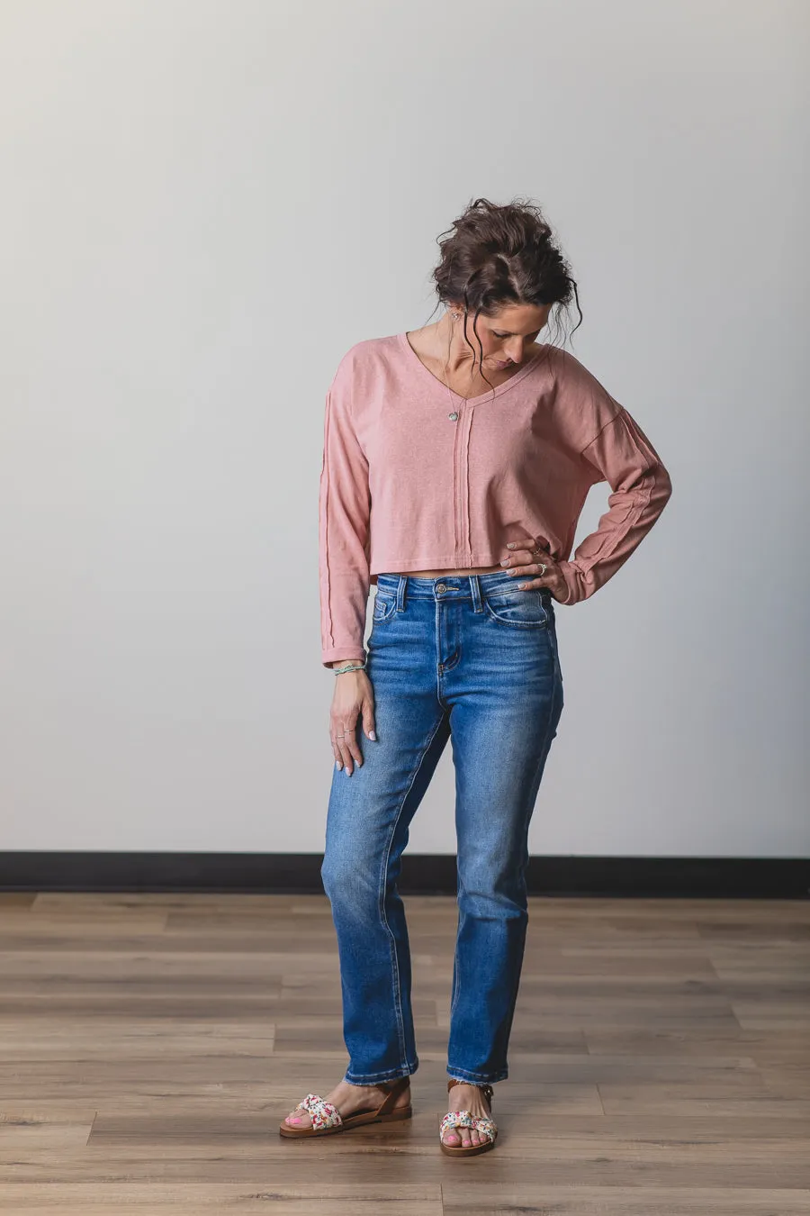 Raw Edge Cropped Top