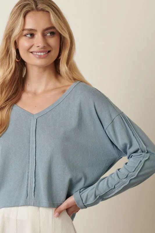 Raw Edge Cropped Top