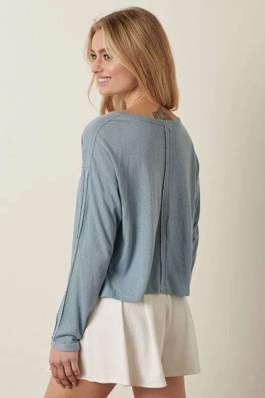 Raw Edge Cropped Top