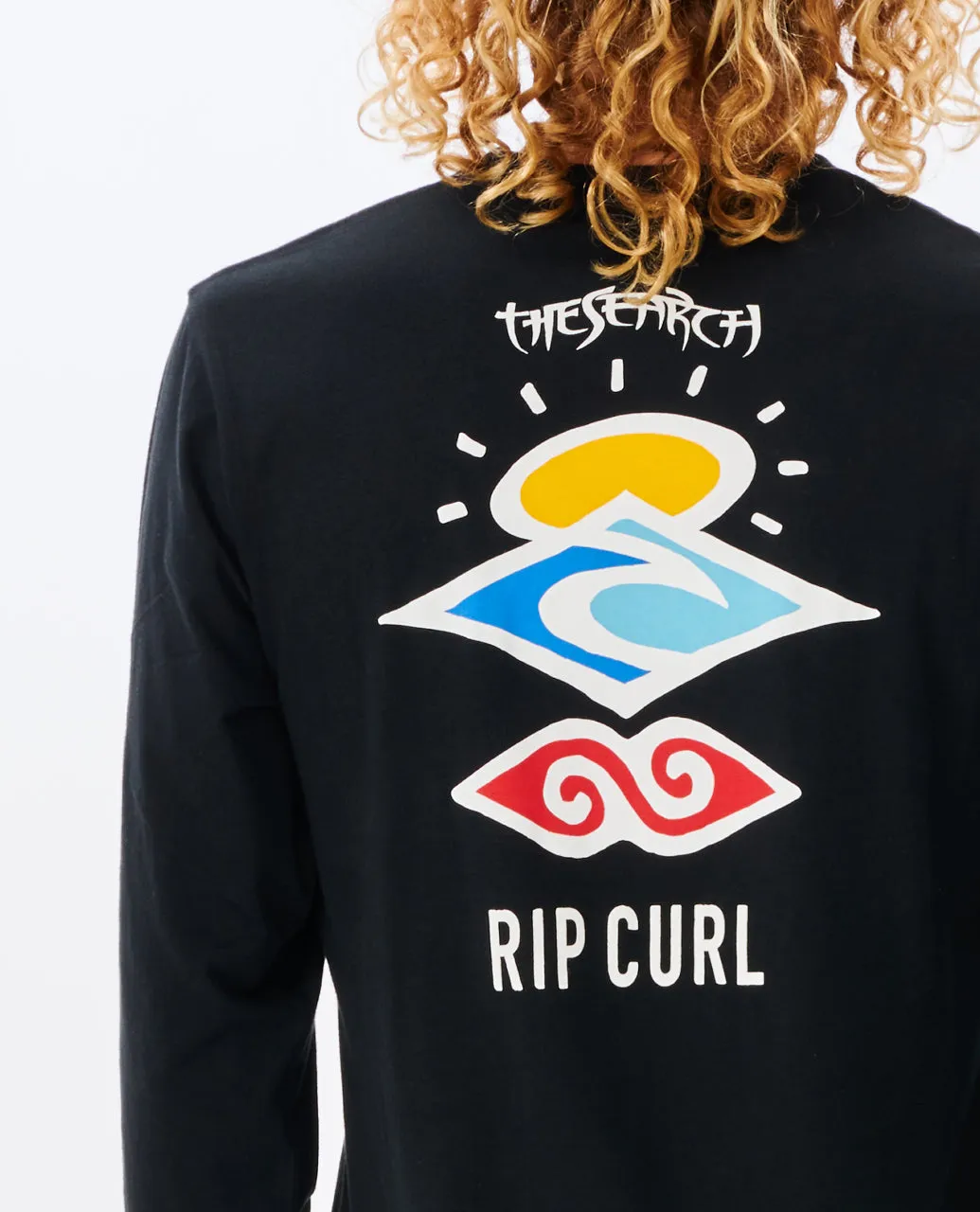 Rip Curl Mens Search Icon Long Sleeve Crew Neck T-Shirt