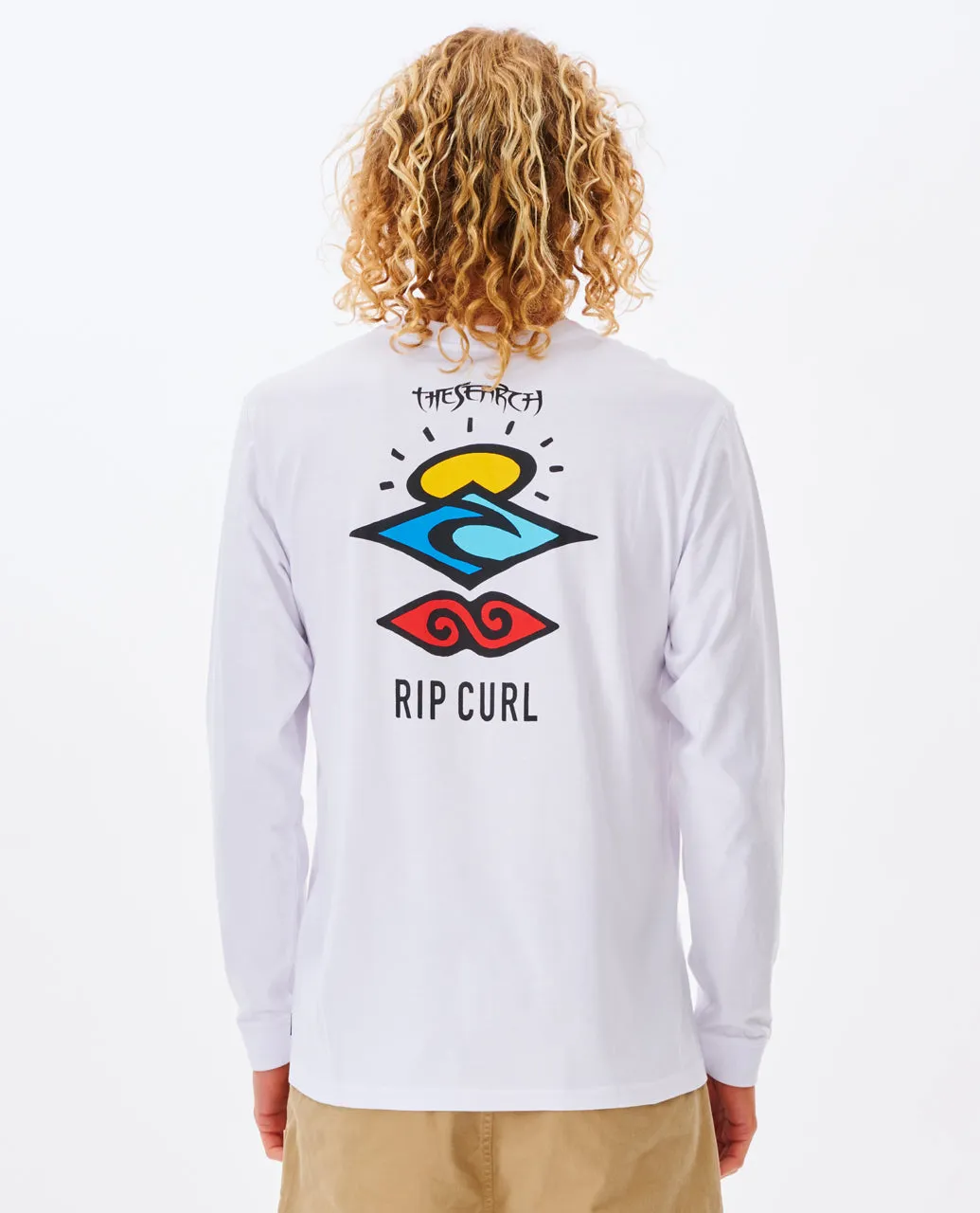 Rip Curl Mens Search Icon Long Sleeve Crew Neck T-Shirt
