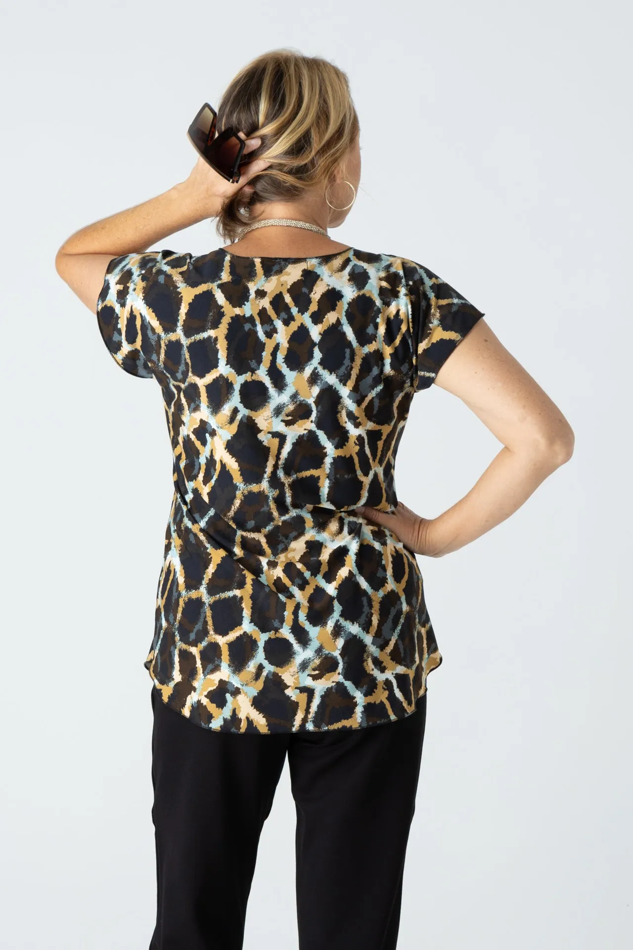Rockpool Print Short Sleeve Jersey Top
