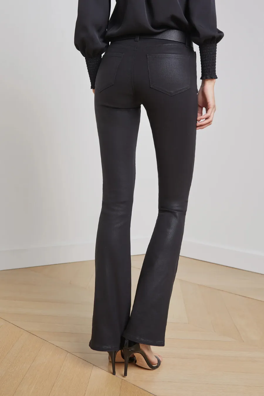 Selma Coated Bootcut Jean Noir