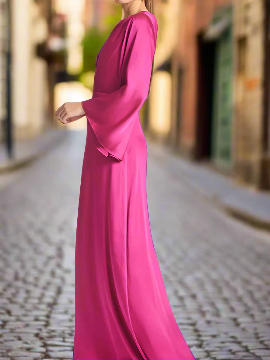 Simple Column One Shoulder Floor Length Mother of The Bride Dresses