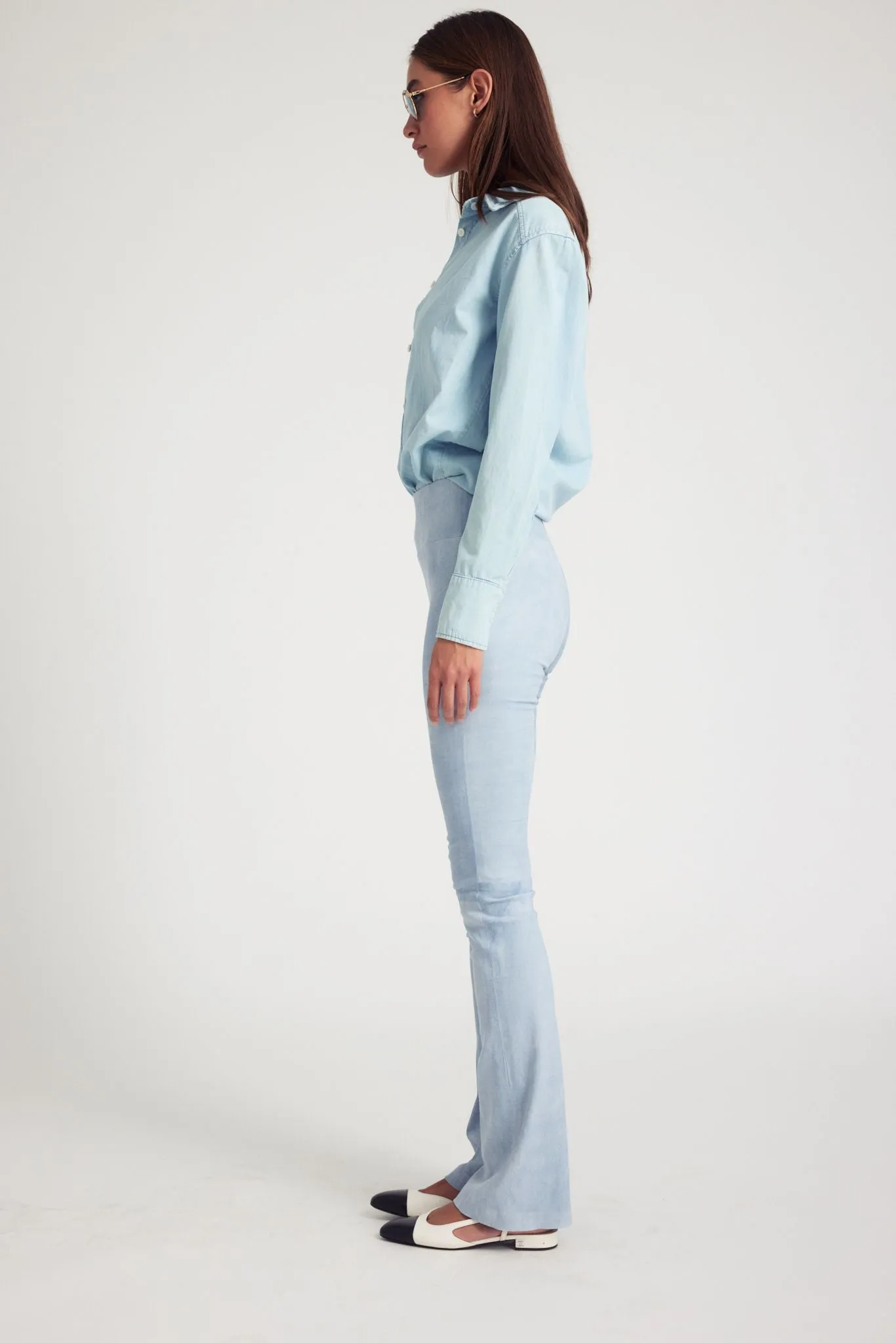 Sky Suede Micro Flare