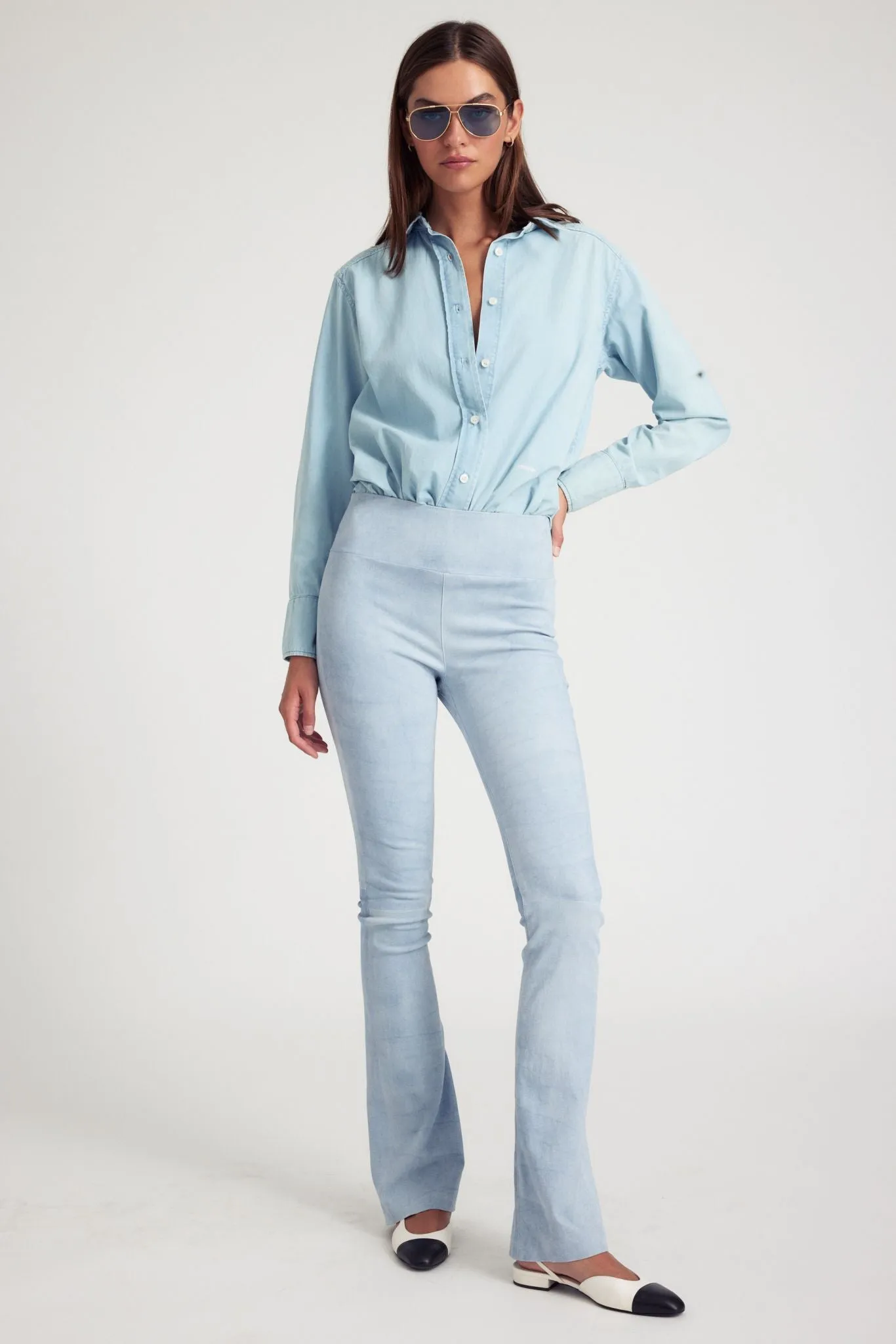 Sky Suede Micro Flare