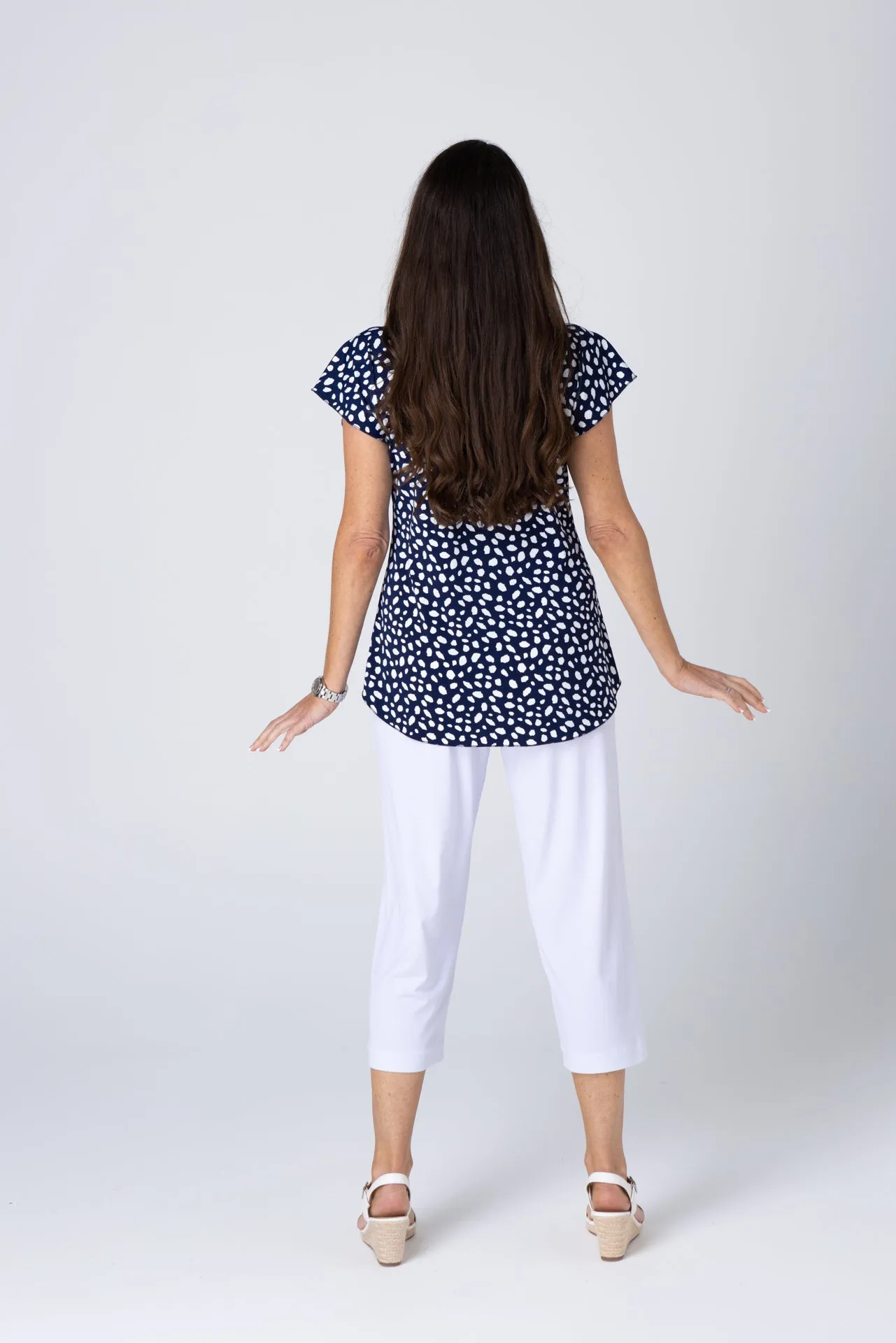 Spots Print Short Sleeve Jersey Top