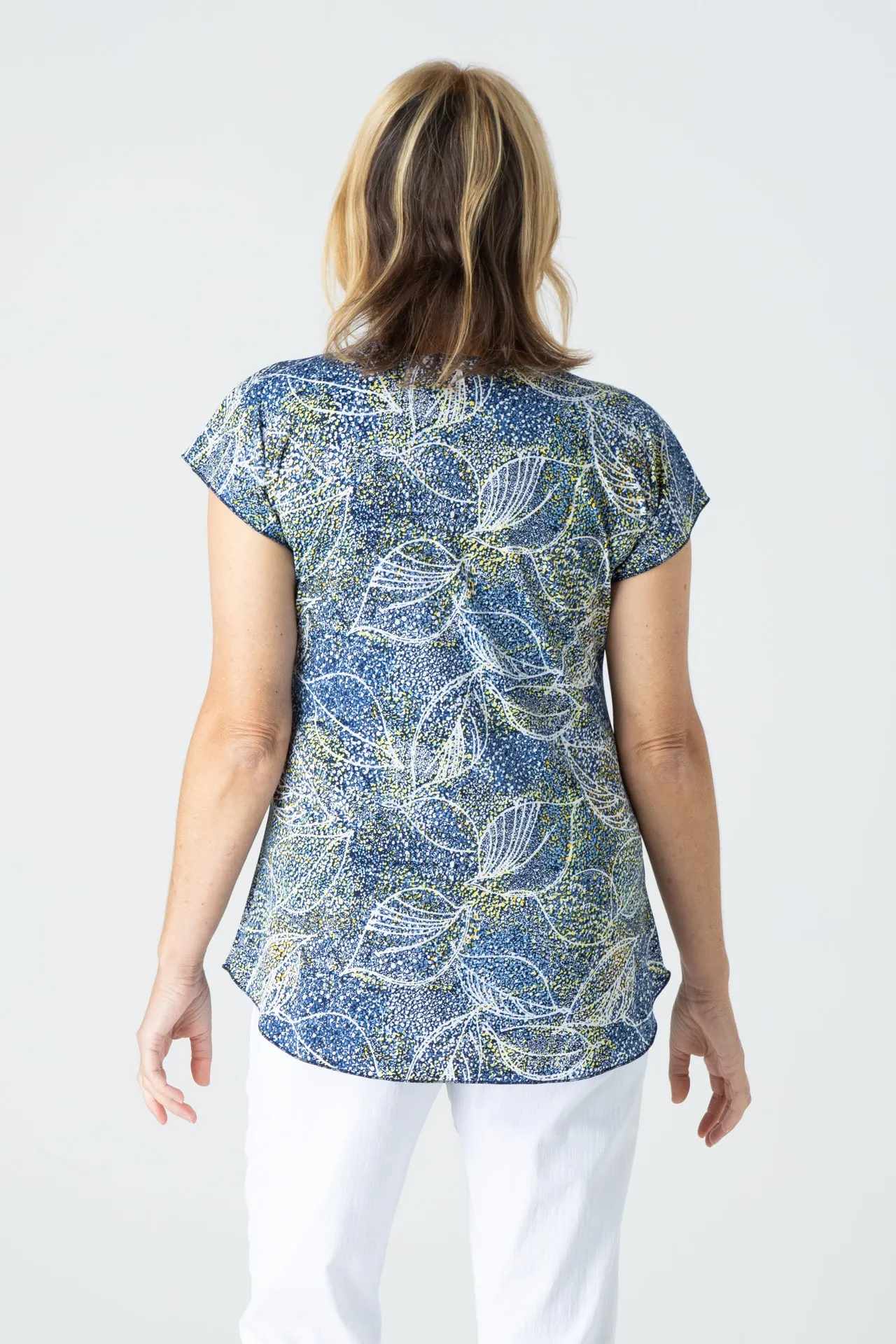 Spring Print Short Sleeve Jersey Top