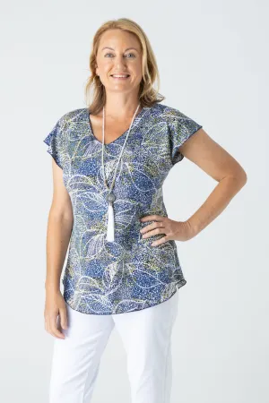 Spring Print Short Sleeve Jersey Top