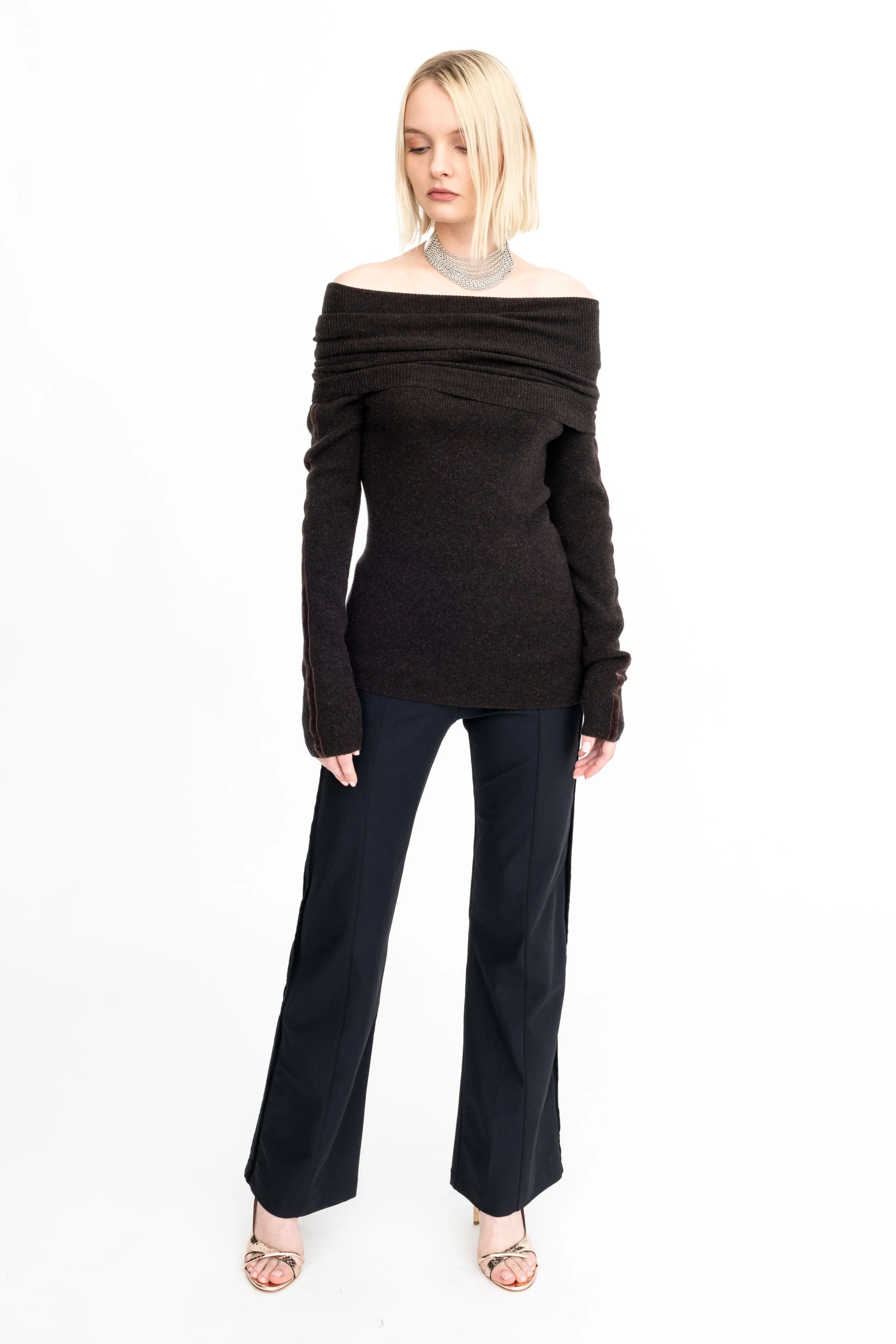 Tech Stretch Flare Pants with Side Velvet Stripes - ARDEN H24