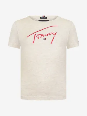 Tommy Hilfiger Boys Ivory Signature Logo Top
