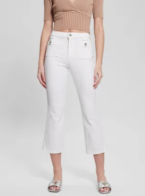 White Tahlia Kick Flare Pants