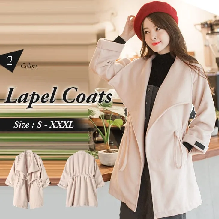 WIDE LAPEL WOOLEN COATS