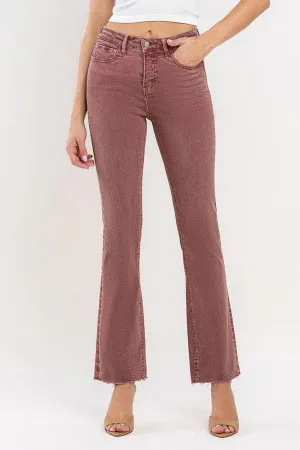Wine Mid Rise Bootcut Jeans