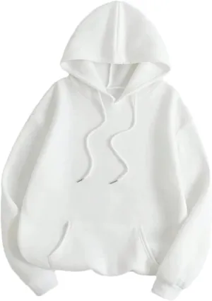 Women's Solid Color Hoodie Sweatshirt Casual Loose Oversized Pullover Hoodie With Pockets